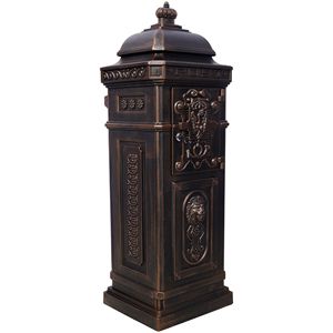 Boîte aux lettres en bronze de grande capacité Boîte aux lettres de cour résidentielle avec sécurité au sol du jardin Statue extérieure étanche à la pluie Boîte aux lettres - Product Image 3