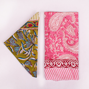 Handmade Breathable Stretchable Cotton Multi-Color Block Print Bandana Luxury Style Bohemian Eco-Friendly Four Seasons <b>Tie</b> <b>Back</b> - Product Image 5