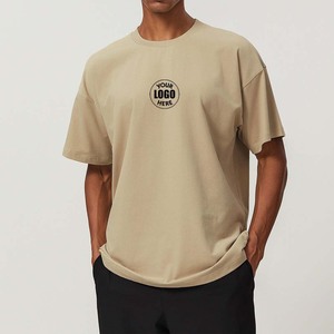 เสื้อยืดแขนสั้นผู้ชาย ผ้าฝ้าย 100% เนื้อผ้านุ่ม ระบายอากาศดี เหมาะสำหรับออกกำลังกาย เล่นกีฬา ใส่ลำลอง ทรงหลวม น้ำหนัก 220 กรัม สกรีนโลโก้ตามสั่ง - Product Image 1