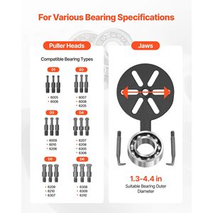 Set Estrattore Ingranaggi Multifunzione 21-in-1, 21 Pezzi, Gancio a 3 Griffe per Cuscinetti Interni ed Esterni, Albero Interno del Cuscinetto - Product Image 3