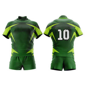 Uniforme de Rugby de Manga Corta con Estampado Digital Personalizado al por Mayor, Uniforme de Fútbol de Rugby de Malla de Alta Calidad - Product Image 1