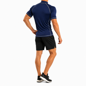 T-shirt de compression à manches courtes pour homme, séchage rapide, performance, entraînement, extensible, vêtement de natation actif - Product Image 5