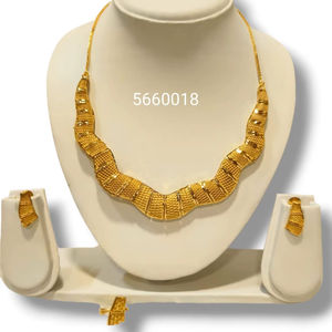 AWAIS HOUSE - Juego de Collar con Diamantes Engastados en Forma de Infinito, Chapado en Oro de 6 Gramos, para Mujeres Africanas, para Compromiso, Boda o Fiesta - Product Image 1