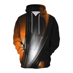 Men's Hooded Sweatshirt Gradient Color Print Regular Fit Polyester Casual Autumn Wear - Product Image 3