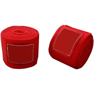 Bandages de boxe rouges de haute qualité avec logo personnalisé pour hommes et femmes, protection des poignets, équipement de combat - Product Image 3
