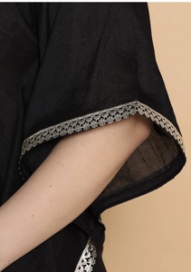 Luxury Kaftan Abaya Handmade Moroccan Arabian kaftan Dress Long Sleeve V Neck Polyester Regular Fit Casual Evening Party <b>Flared</b> - Product Image 5