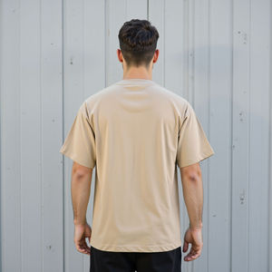 Custom <b>Logo</b> Design Heavy Weight Men's Plus Size 100% Cotton Solid Knitted Regular Fit Casual T-Shirt - Product Image 5