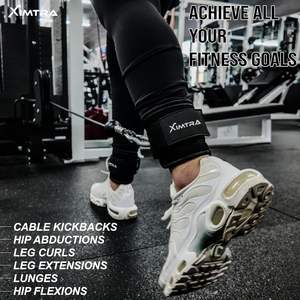 Correa ajustable para tobillo para máquinas de cable y bandas de resistencia, acolchada con neopreno, con anillo en D resistente, personalizable. - Product Image 2