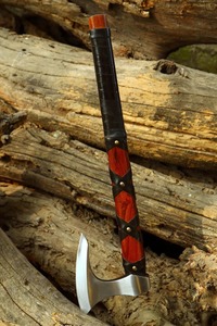 <b>Viking</b> Art Handmade <b>Viking</b> <b>Axe</b> Stainless Steel Head Stainless Steel Handle Leather Wrapped Builder's Hatchet 6 Cutting Edge <b>Axe</b> - Product Image 3