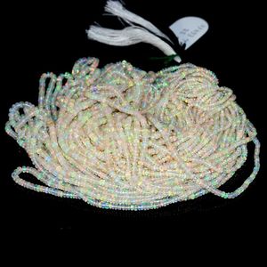 Wholesale Natural Ethiopian Opal Roundel Shape Beads 3-4mm Multicolor Welo Fire Opal Loose Gemstone Strand For Jewelry <b>Craft</b> - Product Image 1