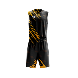 Tenue de basketball pour hommes, maillots et shorts de basketball sur mesure, vêtements de sport 100% polyester, uniforme de basketball imprimé pour adultes - Product Image 3