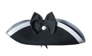 Chapeau de pirate tricorne noir pour adulte, ajustable, pour fête d'Halloween, déguisement, reproduction de style espagnol - Product Image 4