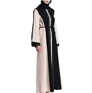 New Arrival Womens Abaya <b>Long</b> Sleeve Jubba Moroccan Abaya Breathable Straight Sequin Printing Hijab Abayas With Custom Logo - Product Image 2