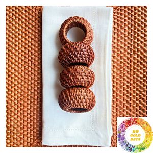Anillo para Servilletas de Ratán Hecho a Mano, Accesorio Natural para Mesa de Comedor, para Bodas, Catering, Banquetes, Restaurantes y Eventos - Product Image 6