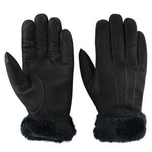 Winter Warm Sheepskin Leather <b>Gloves</b> for Men – Touchscreen Driving Mittens Soft & Durable - Product Image 1