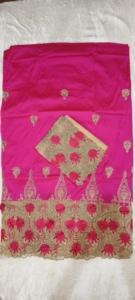 Dernière collection de tissus George Wrapper nigérians en soie taffetas avec motif floral, antistatiques et respirants, pour vêtements de mariage - Product Image 4