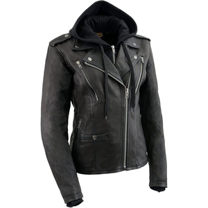 Chaqueta de Cuero con Capucha SAMROZ SPORTS Unisex, Reflectante, de Manga Larga para Otoño/Invierno/Primavera - Product Image 2
