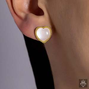 PRAO Pack of MOP Convertible <b>Pearl</b> & Heart Stud <b>Earrings</b> Anti-Tarnish <b>Necklace</b> <b>Set</b> - Product Image 3