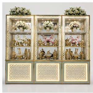 Comptoir de buffet de luxe en acier inoxydable doré |   Présentation des plats pour les mariages et les banquets d'hôtel |   Livraison rapide - Product Image 1