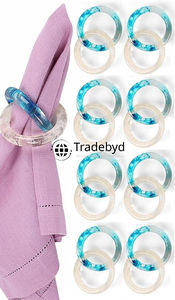 Anneau de serviette de table en résine décorative classique pour mariage, durable, écologique, élégant, décoration de table par Tradebyd - Product Image 4