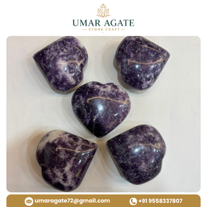 Pierre de Lepidolite Naturelle en Forme de Cœur 45-55mm, Cristal de Mica Violet Sculpté en Cœur, Pierre de Guérison en Gros pour Cadeaux et Décoration Intérieure - Product Image 2