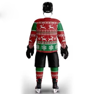 Ensemble de maillots de hockey sur glace pour hommes, blanc, rouge, noir, rayé, manches longues, sublimé, évacuant l'humidité, numéro 23, coupe régulière pour adultes - Product Image 5
