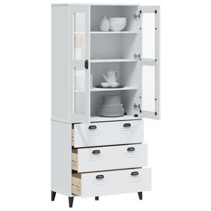 Mobile da cucina in bianco 31.5 "x 15.7" x 74.8 "in legno massello di pino VIKEN - Product Image 1