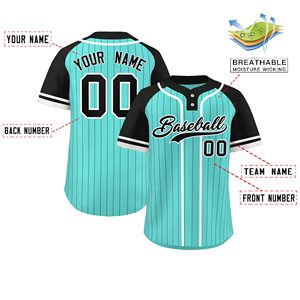 <b>Men's</b> Baseball Uniform Set Green Striped Sublimated Moisture Wicking Short Sleeve V-Neck All Seasons Apparel Baseball Uniform - Product Image 2