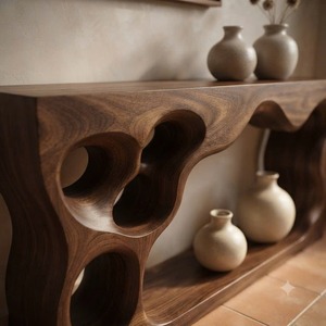 Eco-Friendly Handmade Contemporary Apartment Decor Natural Solid Wood Console <b>Tables</b> Unique Design Luxury <b>Wooden</b> Furniture Hotel - Product Image 4