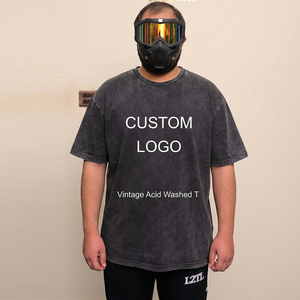 Camiseta Personalizada con Logotipo Vintage Lavada al Ácido, DTG DTF, para Hombre, de Algodón Grueso, Talla Grande, 100% Algodón - Product Image 4