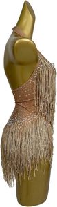 Leotardo con Flecos y Pedrería para Mujer, Traje Bordado para Baile, Discoteca, Fiesta, Actuación en Escenario, Body con Borlas, MOQ Bajo - Product Image 4