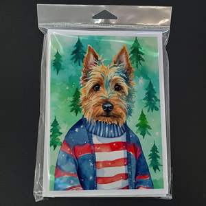 Terrier australien fantaisiste A7 Cartes de vœux de Noël Lot de 8 cartes vierges avec enveloppes Taille 5x7 - Product Image 3