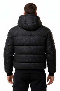 Blouson matelassé noir à capuche pour homme – Manteau d'hiver léger style streetwear décontracté et chaud – Vente en gros - Product Image 3