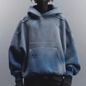 Sun Faded Hoodie French Terry Custom Distressed Destroyed Heavy 100% Cotton Zip up Acid Wash Thermal Vintage Sun Faded Hoodie - Product Image 1