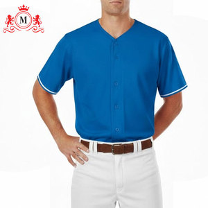 Maillot de baseball bleu pour homme avec pantalon blanc, ensemble uniforme de baseball respirant en polyester, taille adulte - Product Image 5