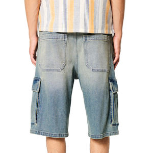 Multi-Pocket Micro Stretch Men's Workwear Cargo Casual Denim Shorts <b>Jeans</b> Fashion - Product Image 5