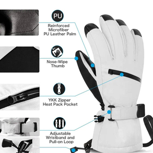 Gants de ski d'hiver de haute qualité, nouveau style, couleur unie, vente en gros, légers, imperméables, respirants, unisexes - Product Image 2