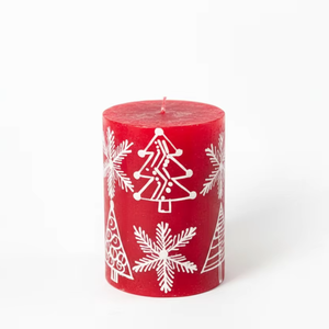 Elegante vela de parafina roja para Navidad (7,6 x 7,6 cm) para pedidos al por mayor, ecológica, añade un cálido brillo festivo a la decoración de tu hogar. - Product Image 3