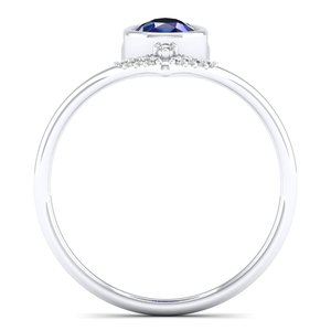 Anillo de Plata de Ley 925 con Zafiro Azul Corte Pera de 0.75 Quilates, Certificado GRA, Precio al por Mayor REYES, Joyería para Regalo de Boda - Product Image 4