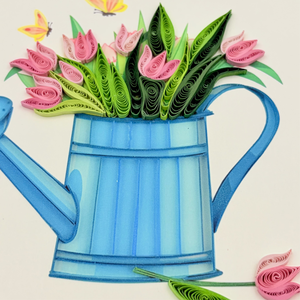 Quilling Card Watering Can With Flower Design Theme Quilled Card With Envelope Happy Gardening Handmade Greeting Card For Gifts - Product Image 3