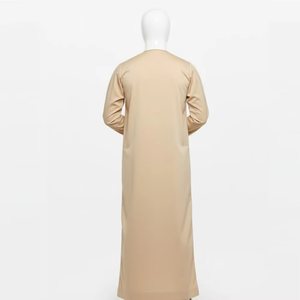 Wholesale Premium Cotton Stand Collar Modest <b>Men's</b> Islamic Eid Plus Size Loose Fit Floor Length Short Sleeve Quick Dry - Product Image 3