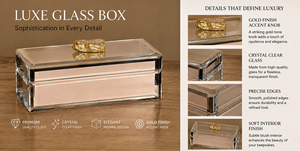 Luxury Modern Peach Color Mirror <b>Glass</b> Handcrafted Lacquered Finish Decorative Storage Box Key <b>Knob</b> Premium Jewelry Vanity - Product Image 4