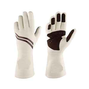 Gants de course à doigts entiers en cuir, design antidérapant à panneaux, pour la conduite en extérieur, unisexe, fermeture à cordon - Product Image 2