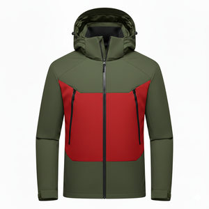 Veste matelassée noire à capuche pour homme, imperméable, fermeture éclair, col montant, style sportif, pour l'hiver - Product Image 6