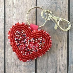 Artisan Crafted Romantic Style Handmade Heart Beadwork <b>Bag</b> Charm Decorative Fashion Accessory for Trendy Handbags - Product Image 1