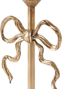 Juego de 2 Portavelas Cónicos de Hierro con Lazo Dorado, Estilo Vintage y Elegante, Candelabros Decorativos Clásicos, Ideales para Centro de Mesa - Product Image 3