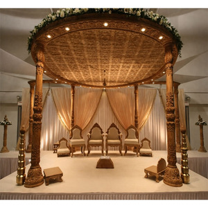 Magnifique mandap en bois sculpté pour mariage indien, magnifique mandap Maharani pour mariage hindou, mandap Avni pour mariage indien, Californie. - Product Image 1