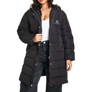 <b>Ladies</b> <b>Corduroy</b> Quilted Winter Thick Padding Hooded Fashion Outdoor Windproof Solid Color Lightweight New High Quality Logo - Product Image 1