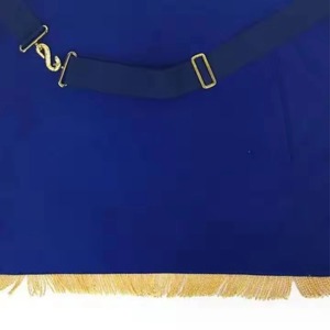 ผ้ากันเปื้อนเมสัน Single Star Trader สีขาว ขอบสีน้ำเงิน ลายวงกลมทองคำ สัญลักษณ์เข็มทิศและไม้บรรทัด อุปกรณ์เสริมสำหรับชุดพิธีการ ใช้ได้ทุกฤดู รุ่น MR-10015 - Product Image 4