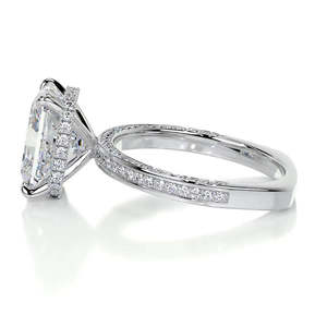 Bague de fiançailles en argent sterling 925 de qualité supérieure avec moissanite taille radiant, sertie de griffes, plaquée rhodium, et alliance de mariage en or massif 18 carats pour mariages - Product Image 4